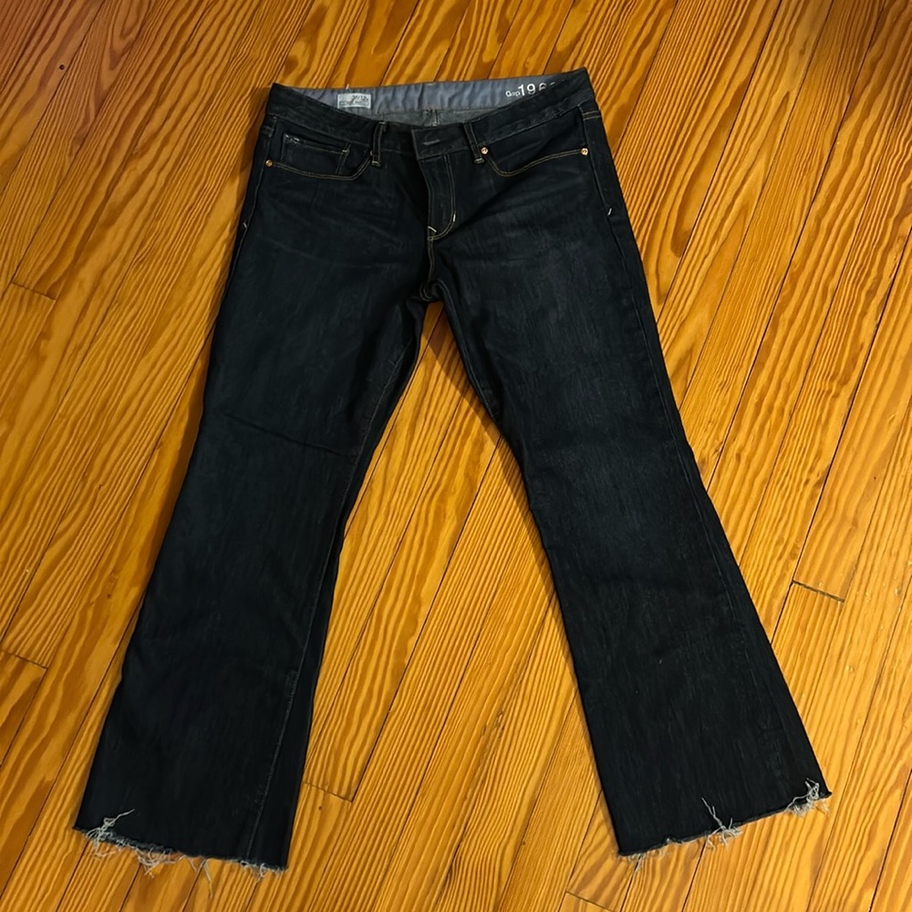 Gap 1969- new vintage boot cut dark denim.. Women’s size 12 low rise, flare.